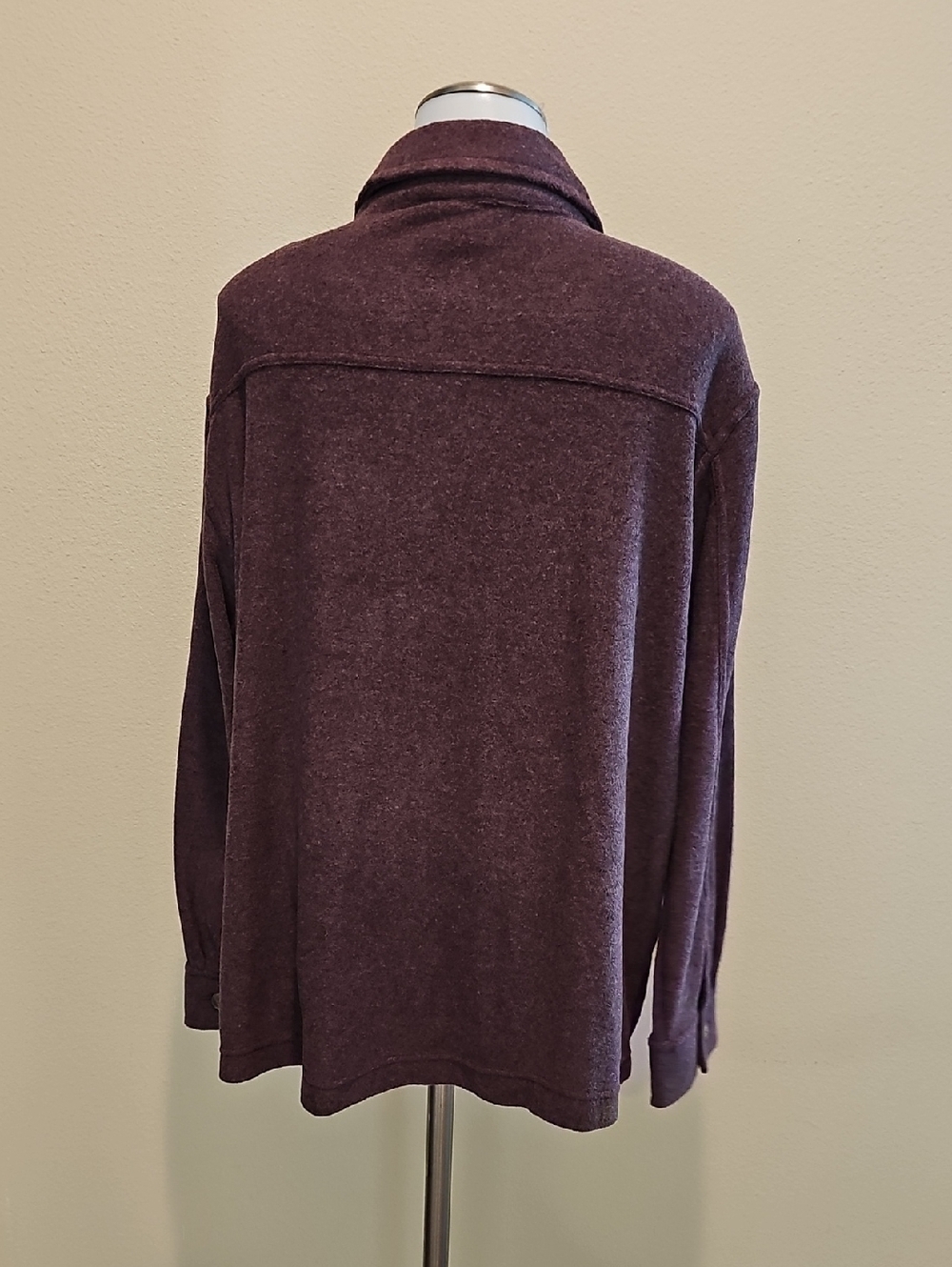 Plum Button-Front Shacket with Chest Pockets - Picture 2 of 4